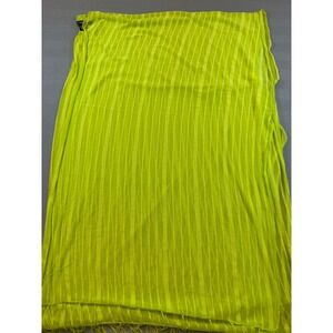 Couture Gems Neon Lime Green Striped Kimono Wrap Fringe Cover Up One Size